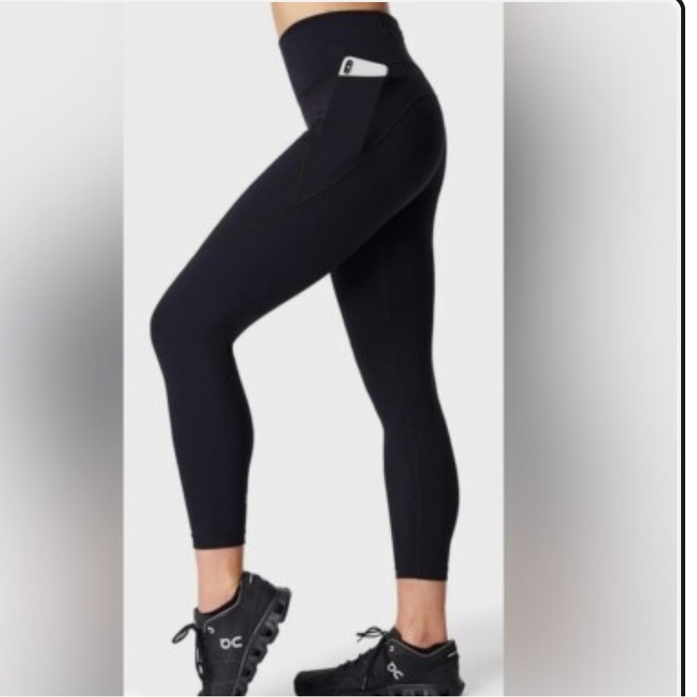 Sweaty Betty 7/8 length Power Workout Leggings w/Contrast Leg Panels Size Large